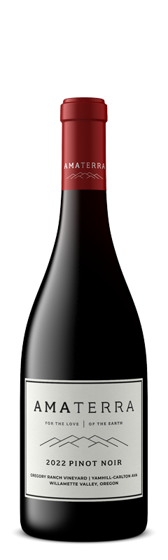 AMATERRA 2022 PINOT NOIR GREGORY RANCH VINEYARD YAMHILL-CARLTON AVA WILLAMETTE VALLEY, OREGON