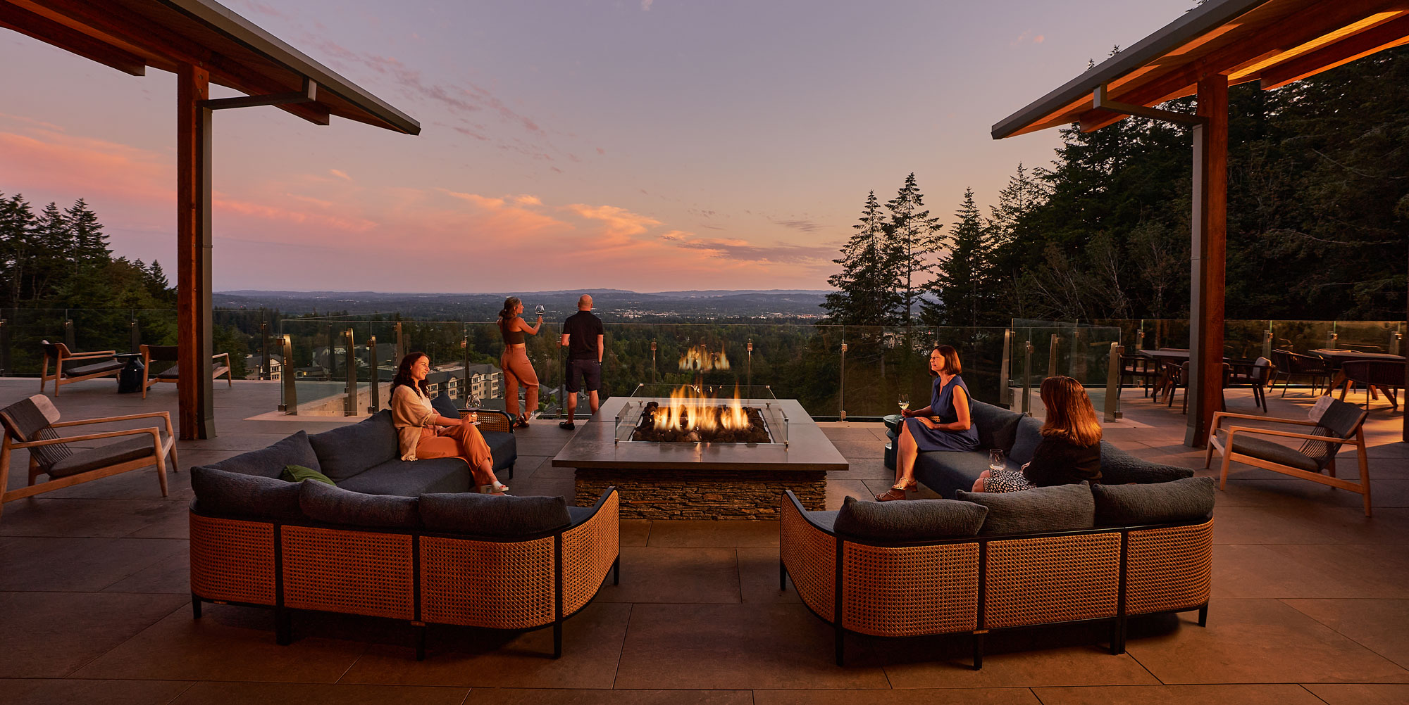 Amaterra Portland patio and fire pit.