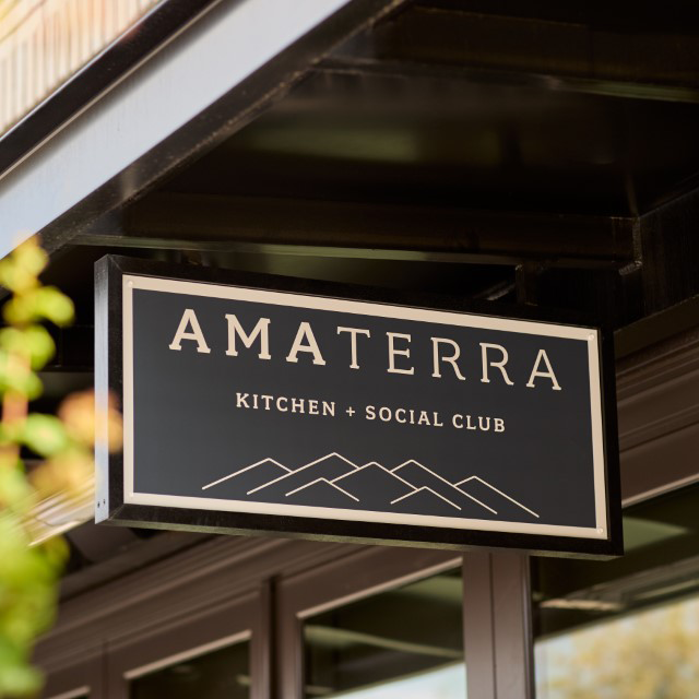 Amaterra Kitchen + Social Club sign