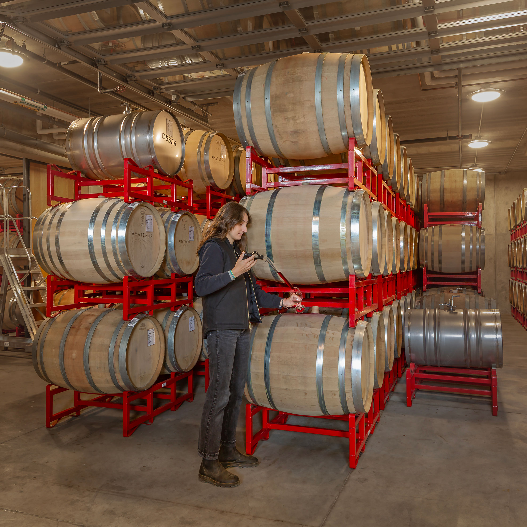 Barrel room at Amaterra