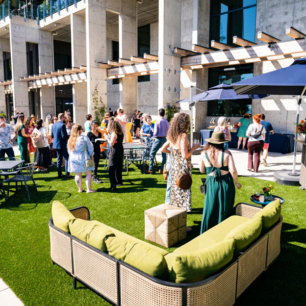 Party at L1 patio at Amaterra Winery in Portland