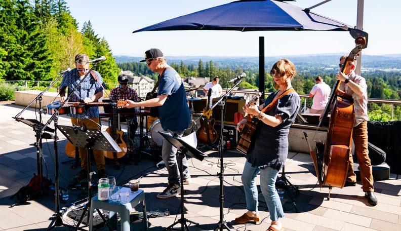 band on the terrace